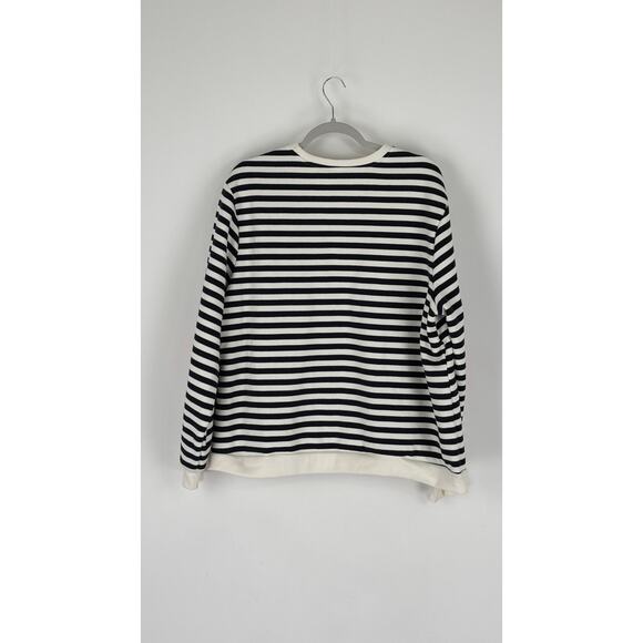 Live Well Lifestyle Womens Striped Sweatshirt Size XL Black White Pink Heart NWT - Picture 6 of 9